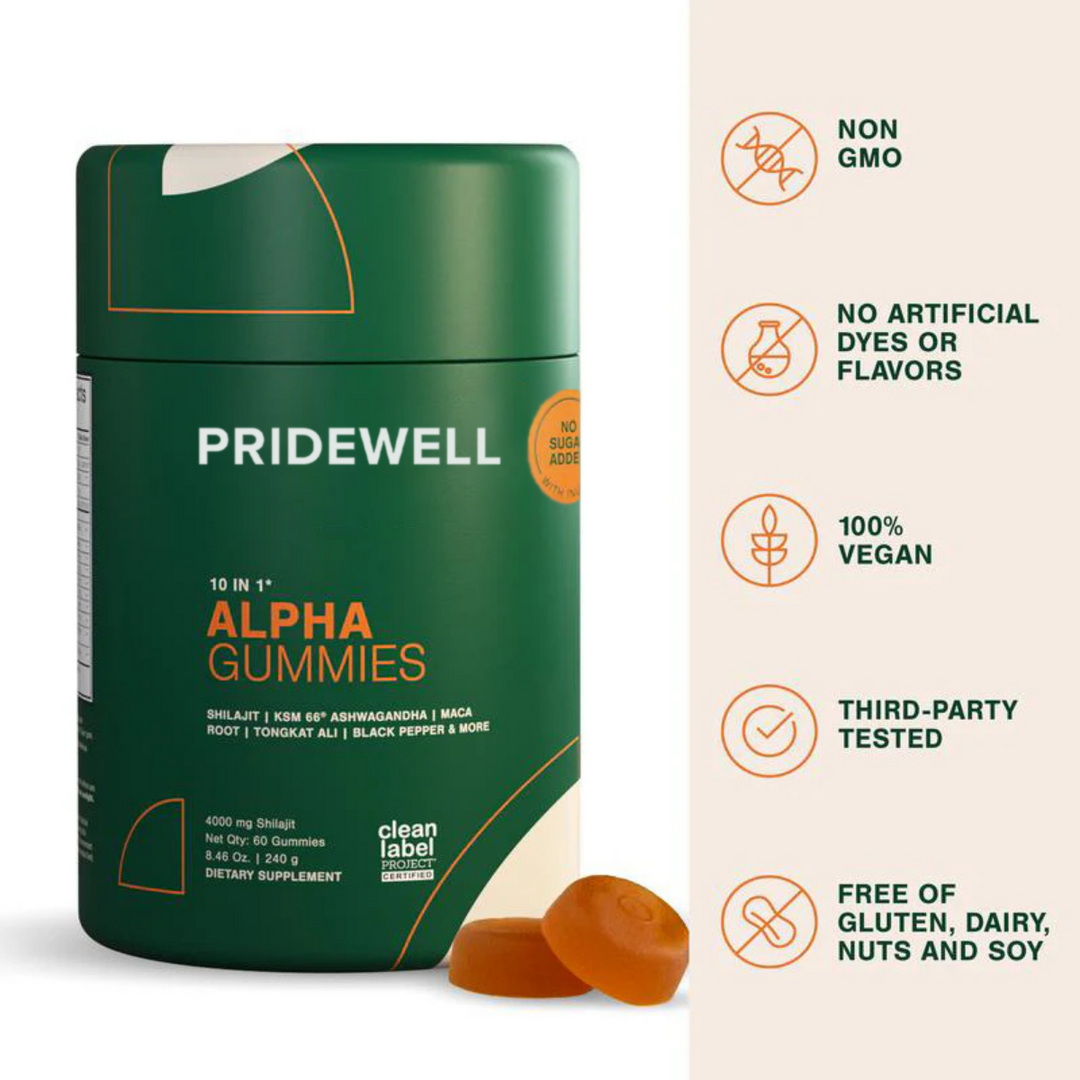 Pridewell 10 in 1 Alpha Gummies