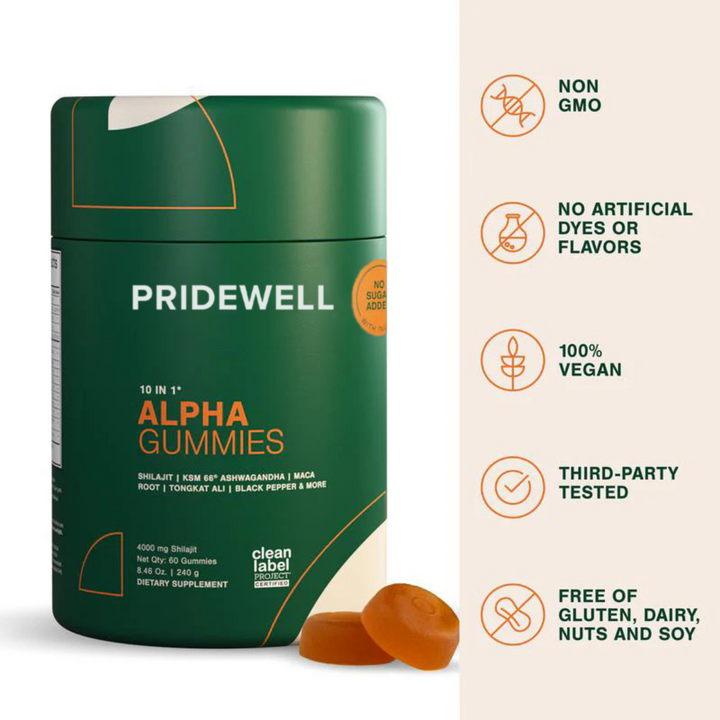 Pridewell 10 in 1 Alpha Gummies