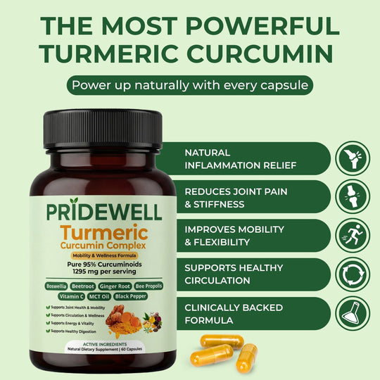 Powerful Turmeric Curcumin Capsules (1,295 MG)